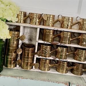 Vintage Hosley Mini Watering Can Solid Brass 1990s Bridal Baby Shower CHOICE ONE